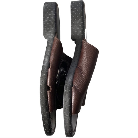 Brighton Italy Laura Brown Leather & Silver Tone Buckle Peep Toe Sandals Sz 7.5M - Picture 6 of 10